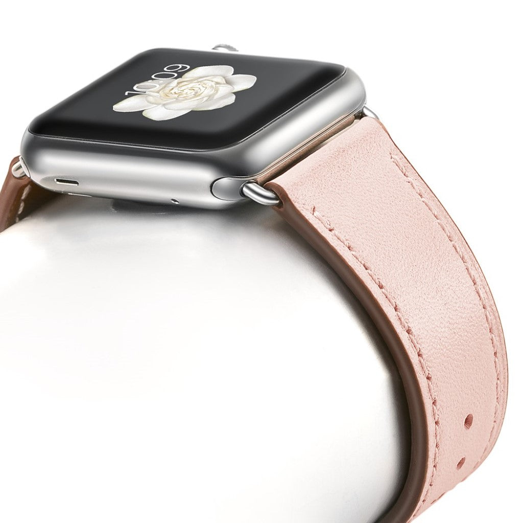 Meget sejt Apple Watch Series 5 40mm Ægte læder Rem - Pink#serie_1