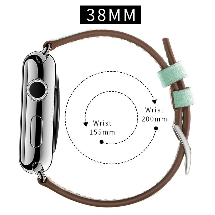 Meget sejt Apple Watch Series 5 40mm Ægte læder Rem - Grøn#serie_2