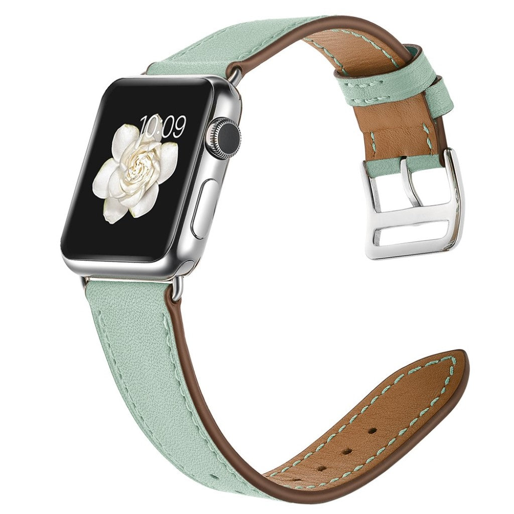 Meget sejt Apple Watch Series 5 40mm Ægte læder Rem - Grøn#serie_2