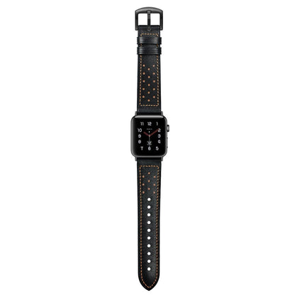  Apple Watch Series 5 40mm / Apple Watch 40mm Ægte læder Rem - Sort#serie_2