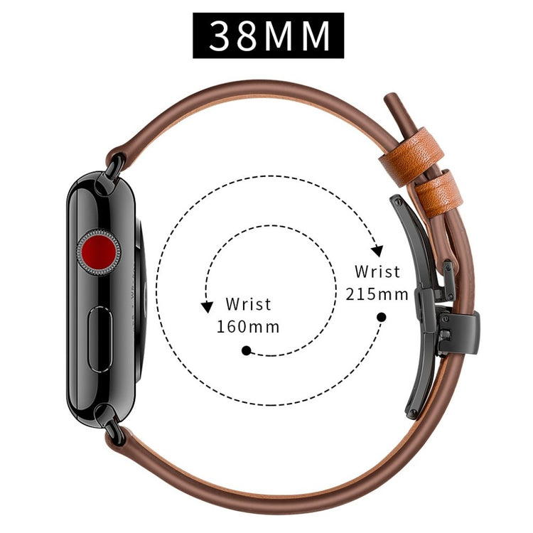  Apple Watch Series 5 40mm / Apple Watch 40mm Ægte læder Rem - Brun#serie_17