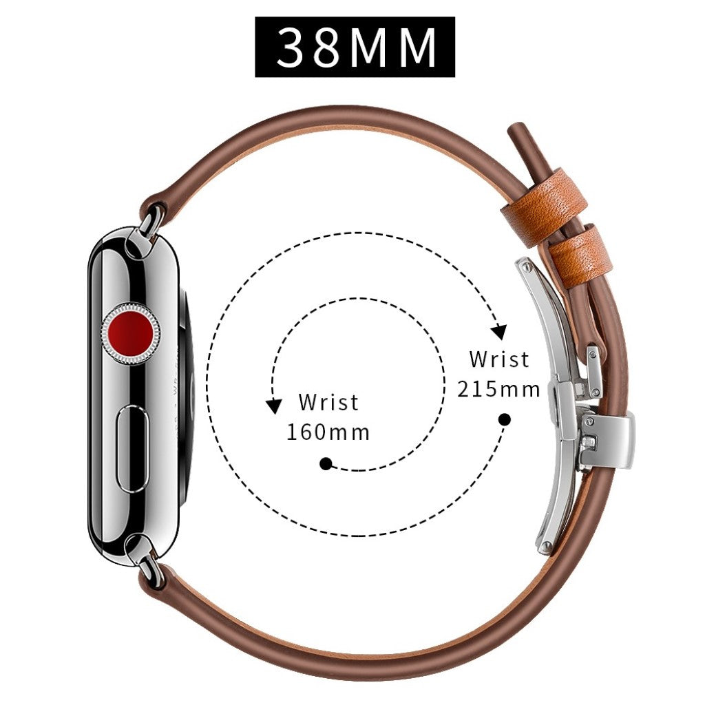  Apple Watch Series 5 40mm / Apple Watch 40mm Ægte læder Rem - Brun#serie_5