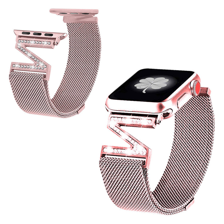 Kønt Apple Watch Series 5 40mm / Apple Watch 40mm Metal Rem - Pink#serie_4