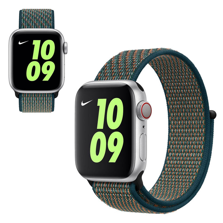 Vildt slidstærk Apple Watch Series 5 40mm Nylon Rem - Grøn#serie_3