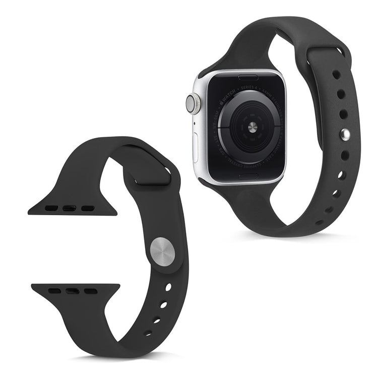 Super hårdfør Apple Watch Series 5 40mm Silikone Rem - Sort#serie_1