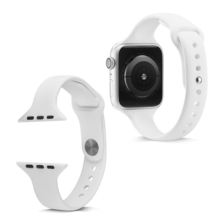 Super hårdfør Apple Watch Series 5 40mm Silikone Rem - Hvid#serie_2