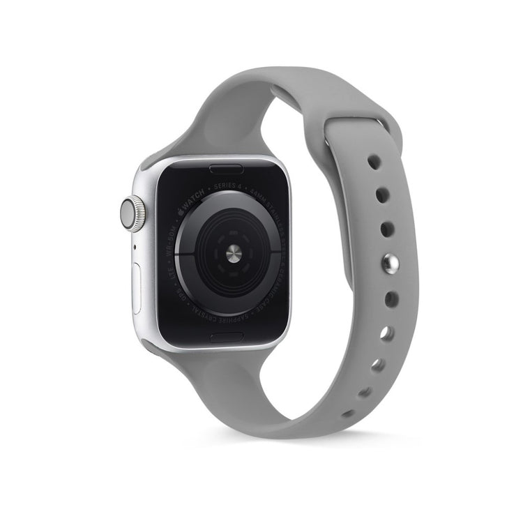 Super hårdfør Apple Watch Series 5 40mm Silikone Rem - Sølv#serie_3