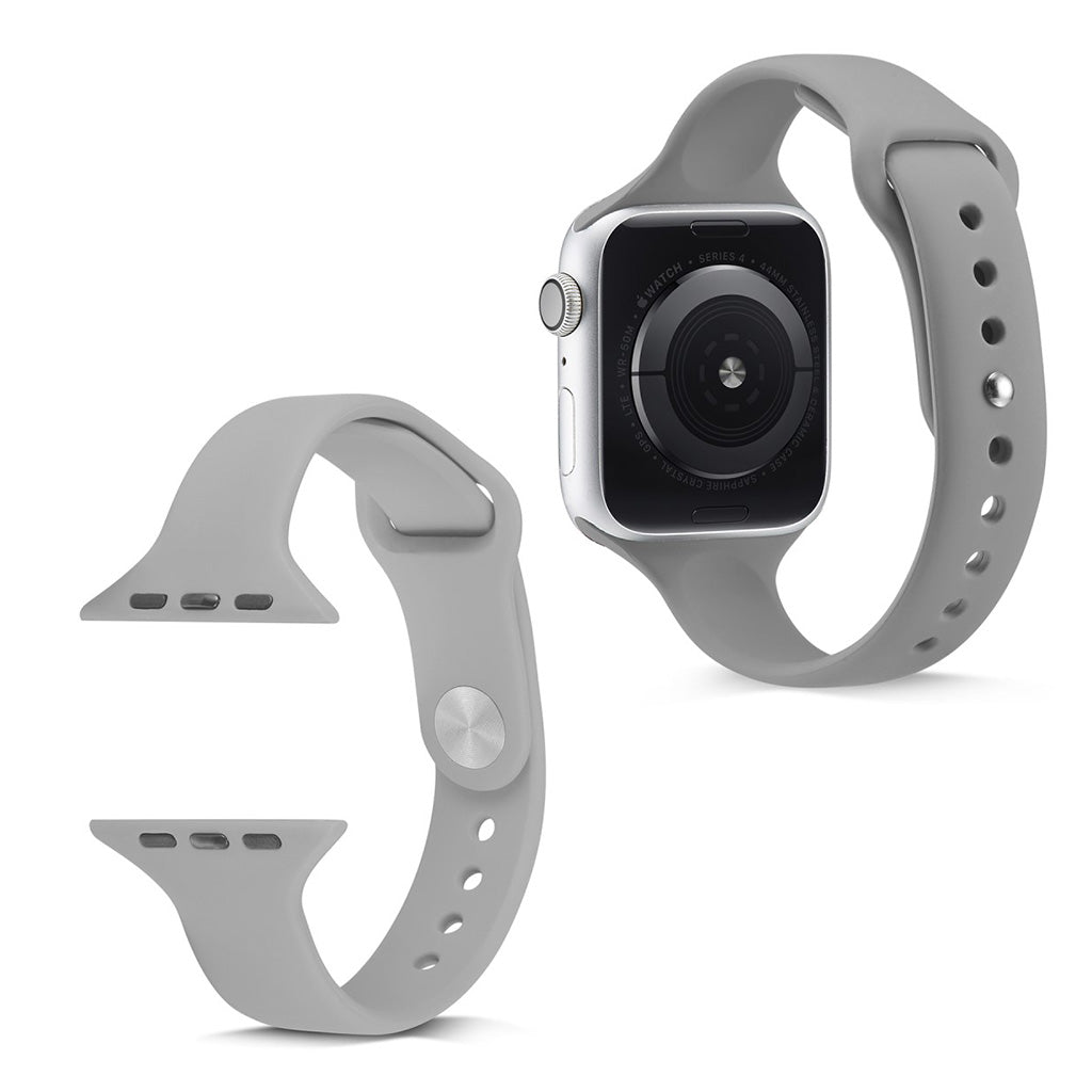 Super hårdfør Apple Watch Series 5 40mm Silikone Rem - Sølv#serie_3