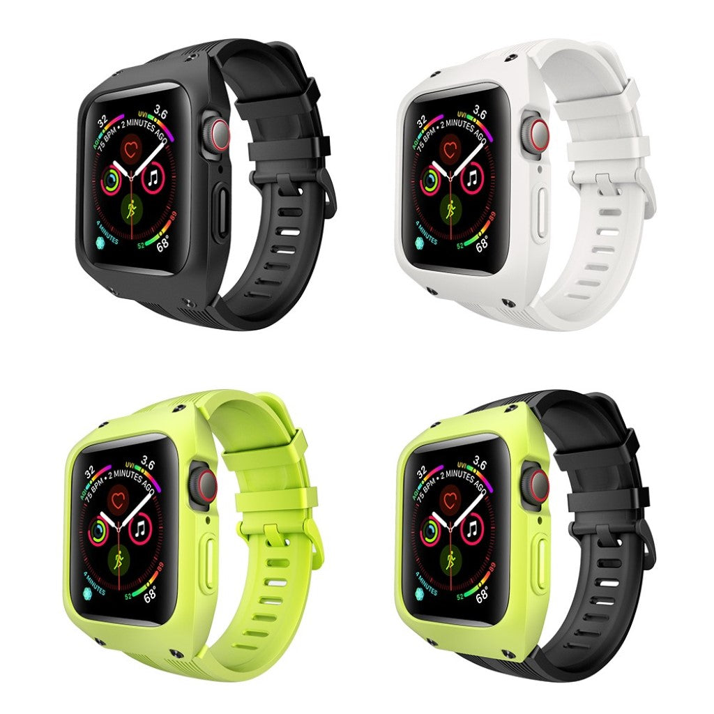 Helt vildt pænt Apple Watch Series 5 44mm Silikone Rem - Sort#serie_1