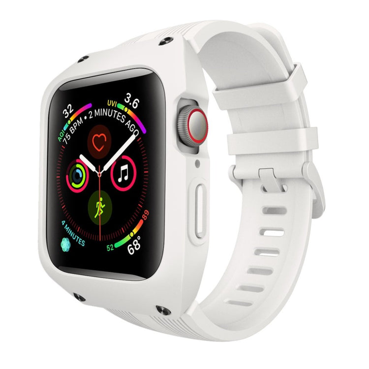 Helt vildt pænt Apple Watch Series 5 44mm Silikone Rem - Hvid#serie_2