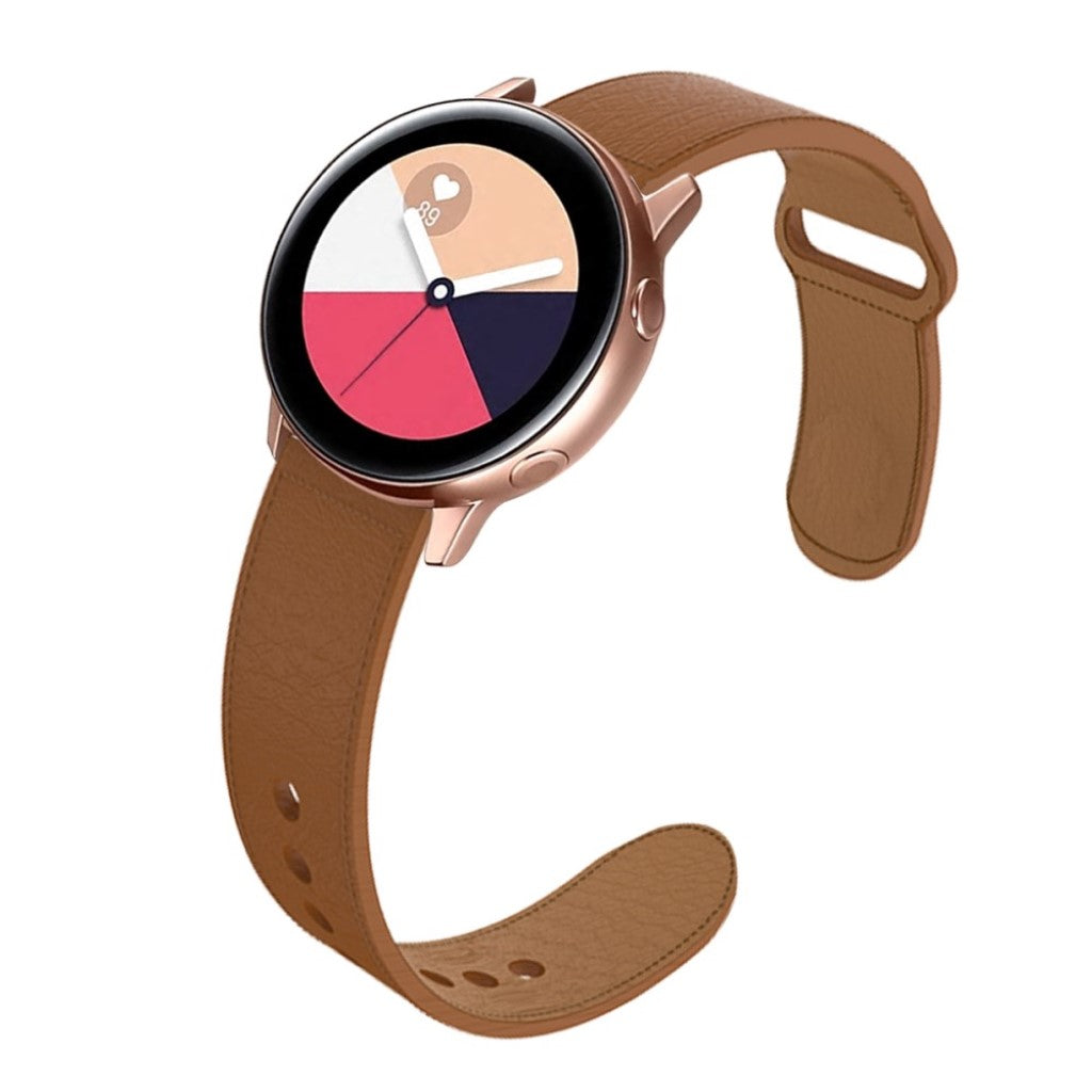 Komfortabel Apple Watch Series 5 44mm Ægte læder Rem - Brun#serie_2