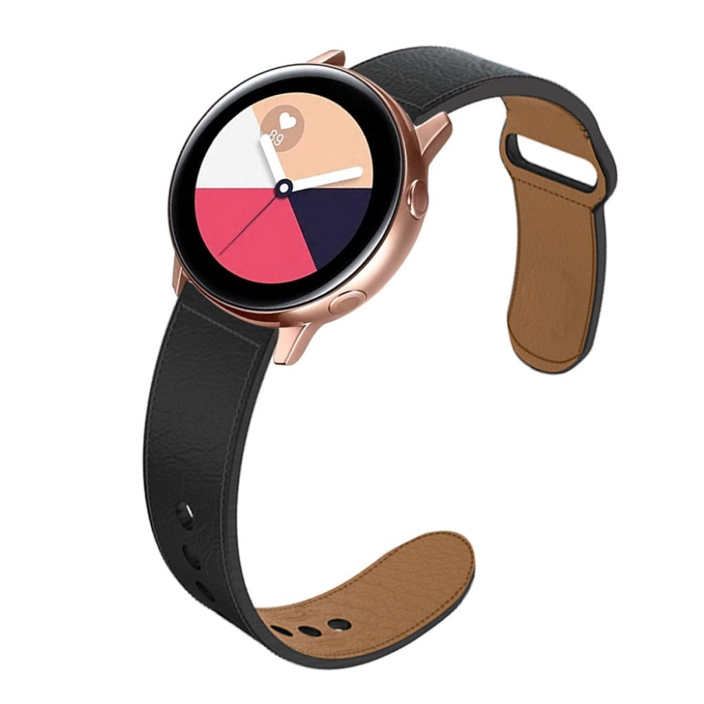 Komfortabel Apple Watch Series 5 44mm Ægte læder Rem - Sort#serie_5