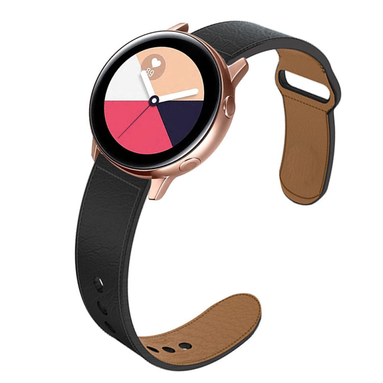 Komfortabel Apple Watch Series 5 44mm Ægte læder Rem - Sort#serie_5