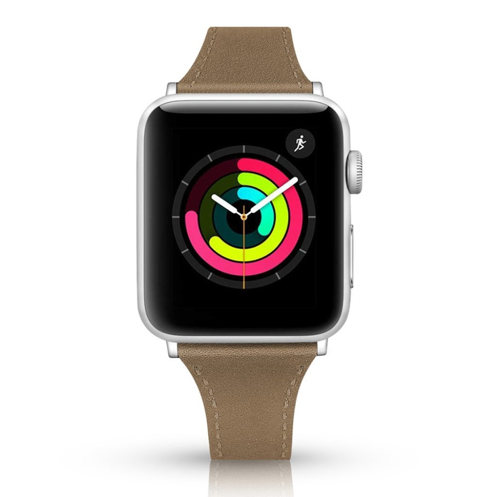 Rigtigt godt Apple Watch Series 5 44mm Ægte læder Rem - Beige#serie_4