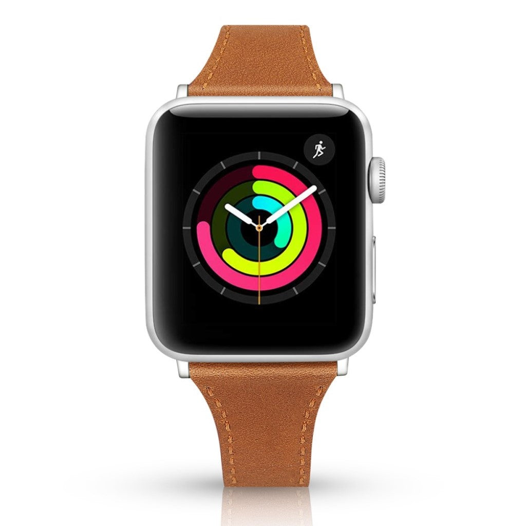 Rigtigt godt Apple Watch Series 5 44mm Ægte læder Rem - Brun#serie_7