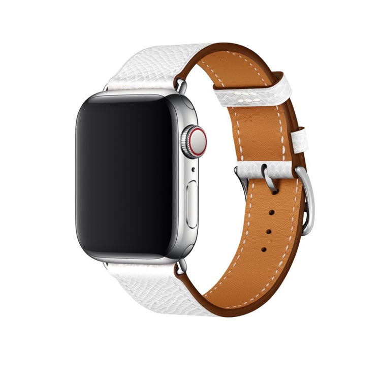 Meget fantastisk Apple Watch Series 5 44mm Ægte læder Rem - Hvid#serie_2