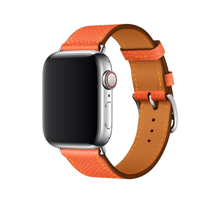 Meget fantastisk Apple Watch Series 5 44mm Ægte læder Rem - Orange#serie_3