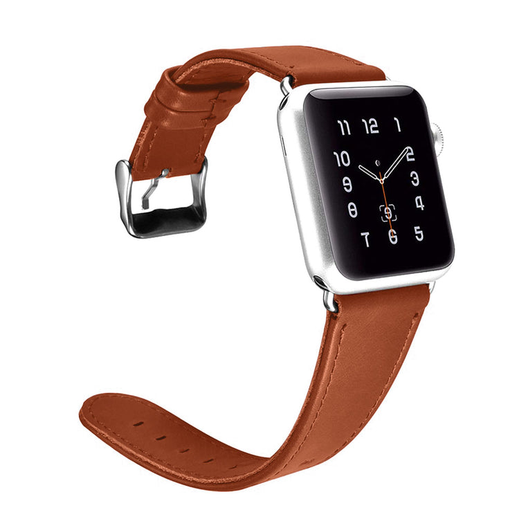  Apple Watch Series 5 44mm / Apple Watch 44mm Ægte læder Rem - Brun#serie_2