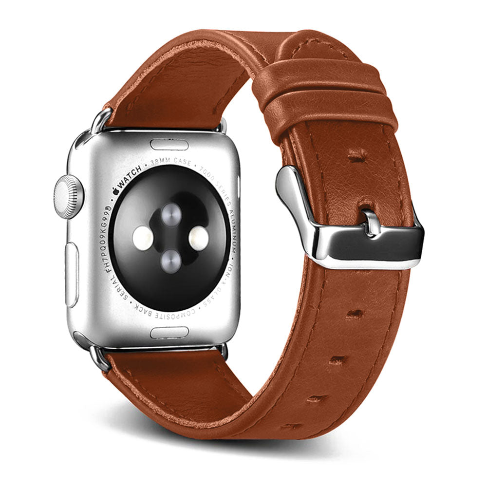  Apple Watch Series 5 44mm / Apple Watch 44mm Ægte læder Rem - Brun#serie_2