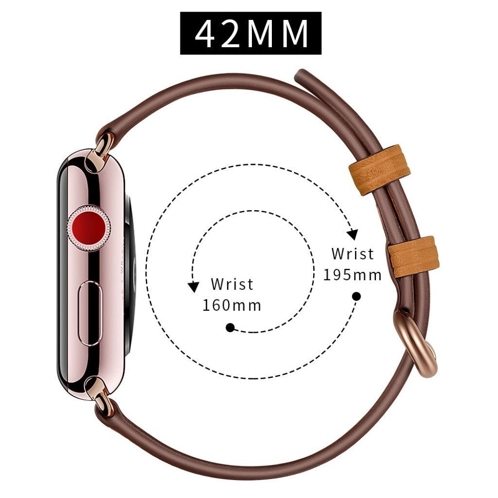  Apple Watch Series 5 44mm / Apple Watch 44mm Ægte læder Rem - Brun#serie_1