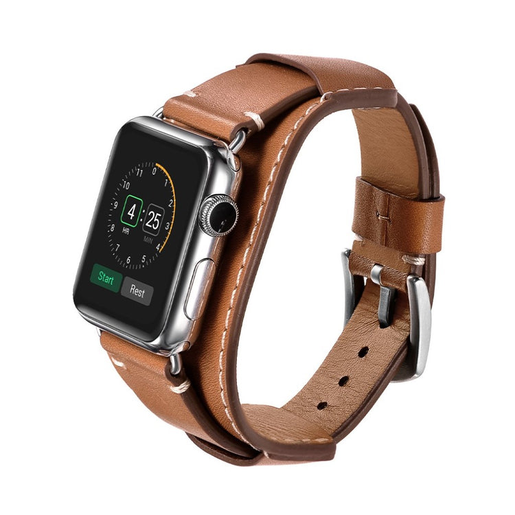  Apple Watch Series 5 44mm / Apple Watch 44mm Ægte læder Rem - Brun#serie_11