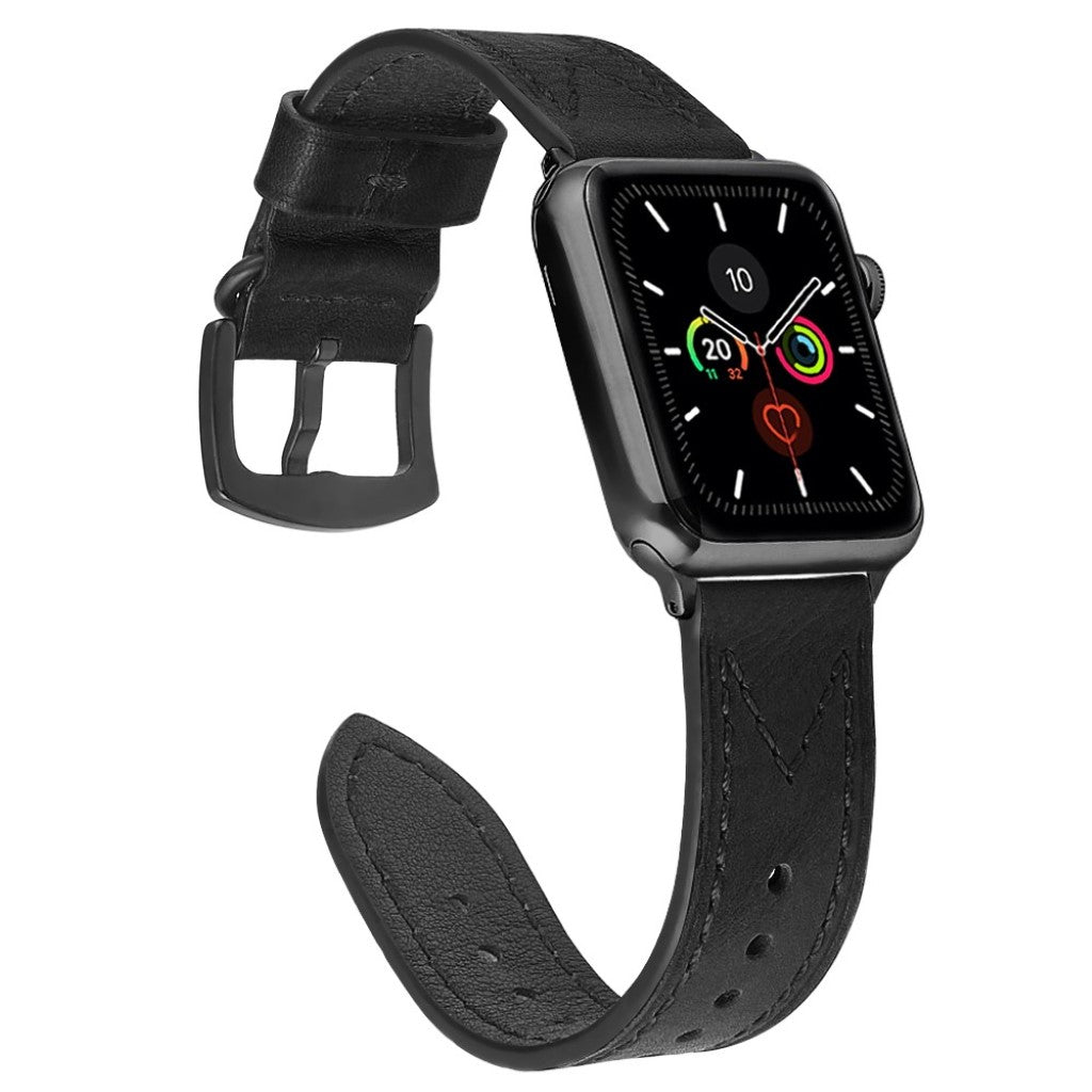 Meget cool Universal Apple Ægte læder Rem - Sort#serie_1