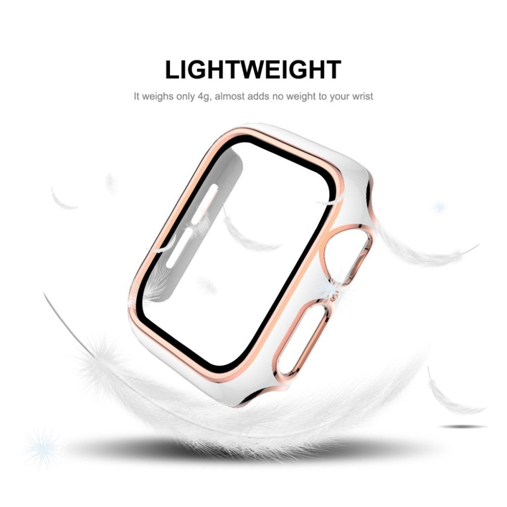 Rigtigt Fed Apple Watch Series 6 40mm / Apple Watch Series 5 40mm Cover med Skærmbeskytter i Silikone og Hærdet Glas - Hvid#serie_2