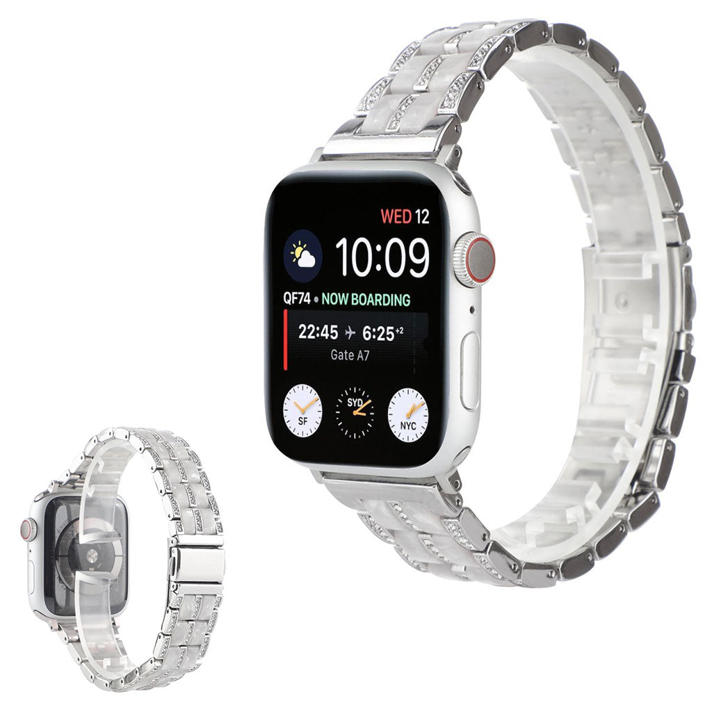 Super sejt Universal Apple Metal og Rhinsten Rem - Sølv#serie_15