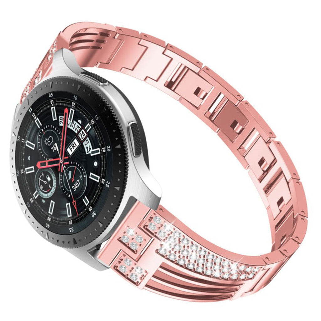  Samsung Gear S3 / Samsung Galaxy Watch (42mm) Metal og Rhinsten Rem - Pink#serie_3