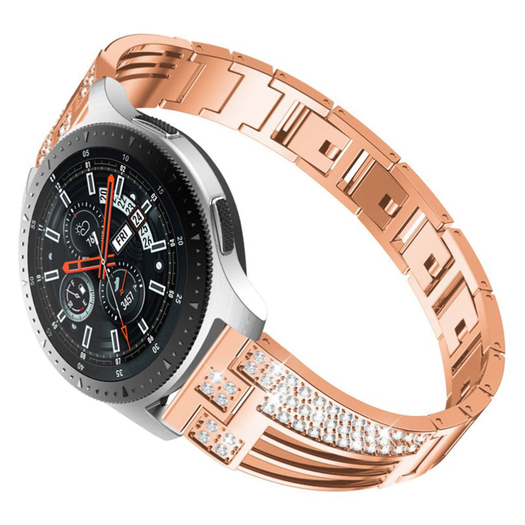  Samsung Gear S3 / Samsung Galaxy Watch (42mm) Metal og Rhinsten Rem - Guld#serie_4