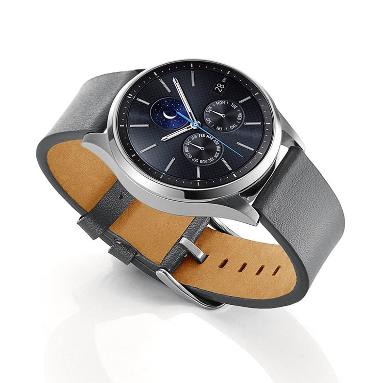  Samsung Gear S3 / Samsung Gear S3 Frontier Ægte læder Rem - Sølv#serie_2