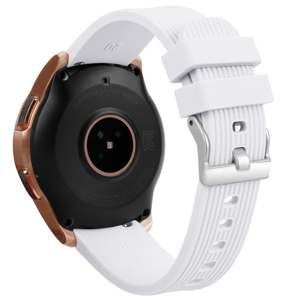 Rigtigt hårdfør Samsung Galaxy Watch (42mm) Silikone Rem - Hvid#serie_4