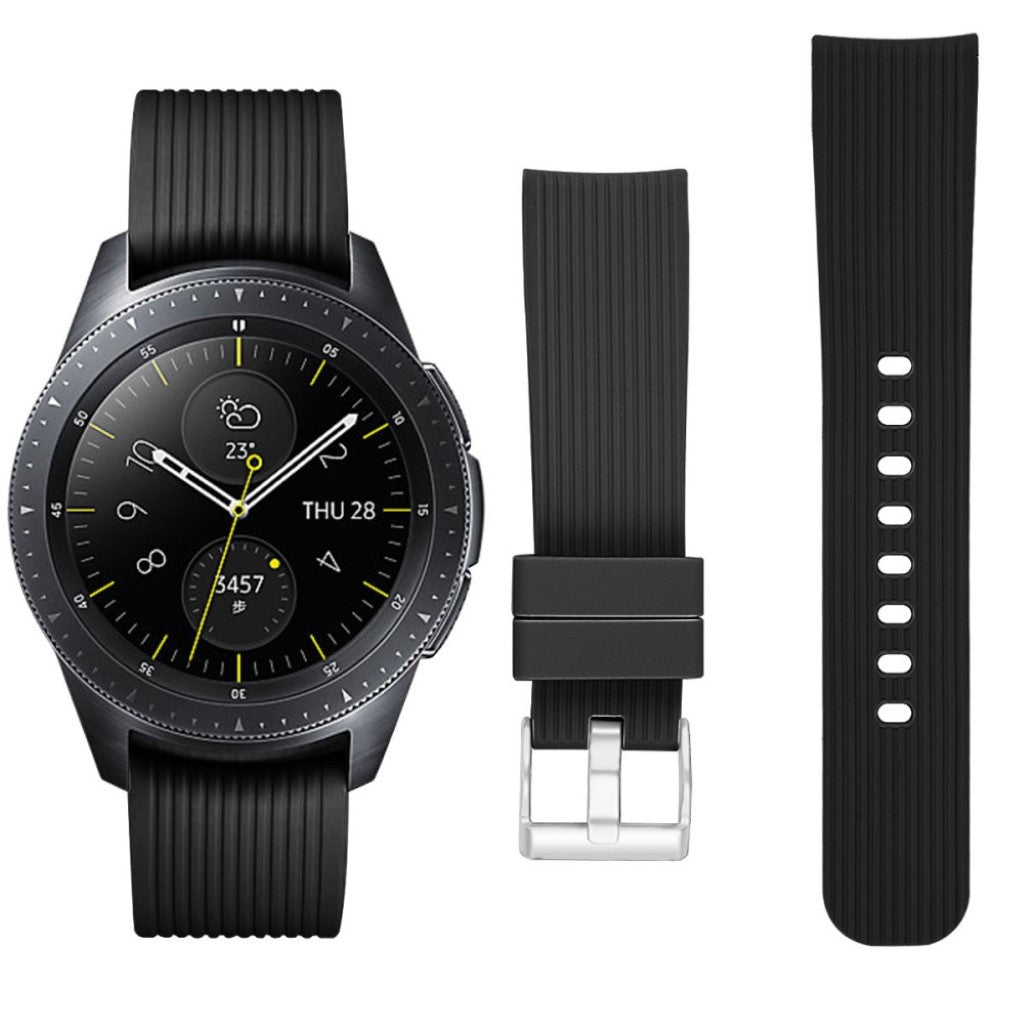 Rigtigt hårdfør Samsung Galaxy Watch (42mm) Silikone Rem - Sort#serie_5