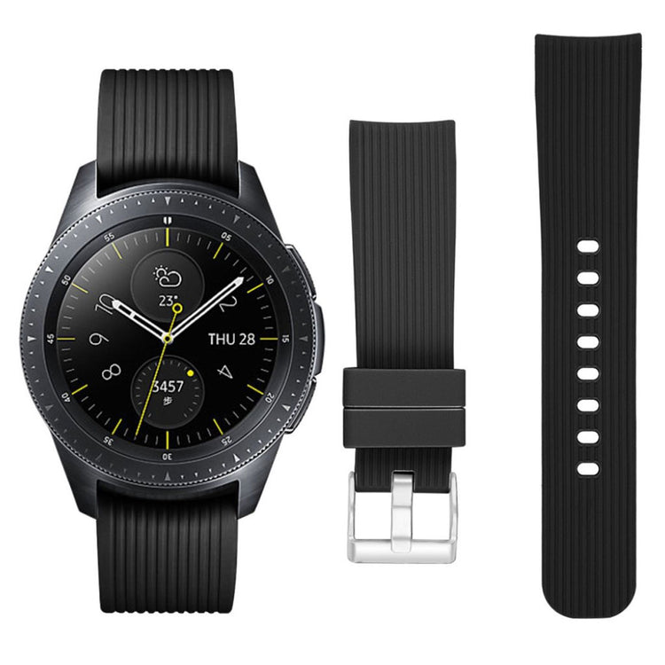 Rigtigt hårdfør Samsung Galaxy Watch (42mm) Silikone Rem - Sort#serie_5