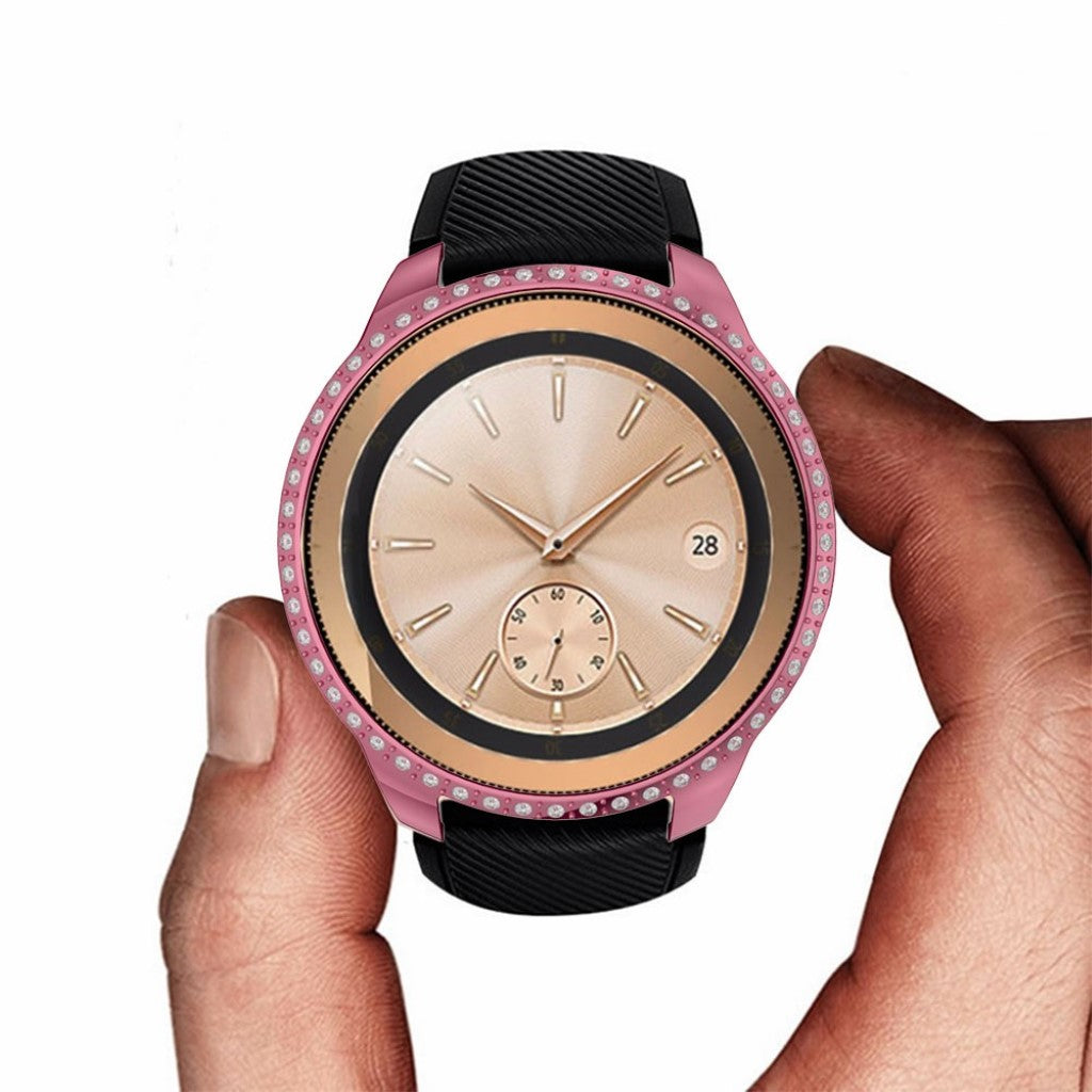 Fed Samsung Galaxy Watch (42mm) Plastik og Rhinsten Cover - Pink#serie_3