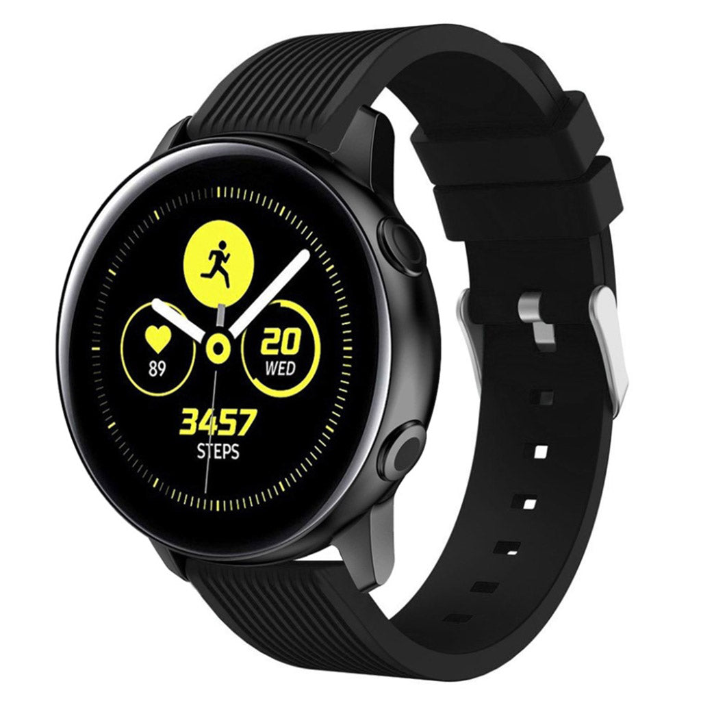 Meget nydelig Samsung Galaxy Watch Active Silikone Rem - Sort#serie_1