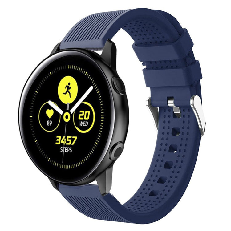 Rigtigt fed Samsung Galaxy Watch Active Silikone Rem - Blå#serie_11