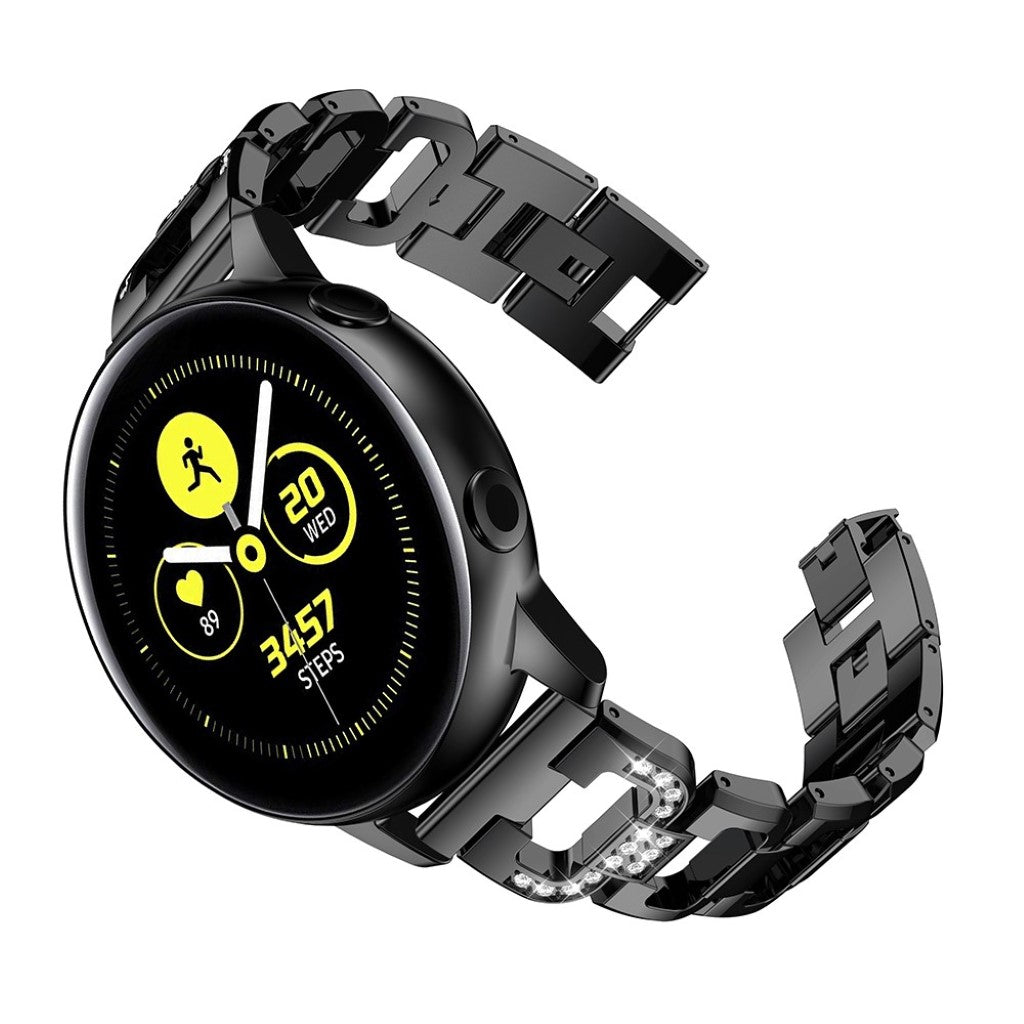 Cool Samsung Galaxy Watch Active Metal og Rhinsten Rem - Sort#serie_1