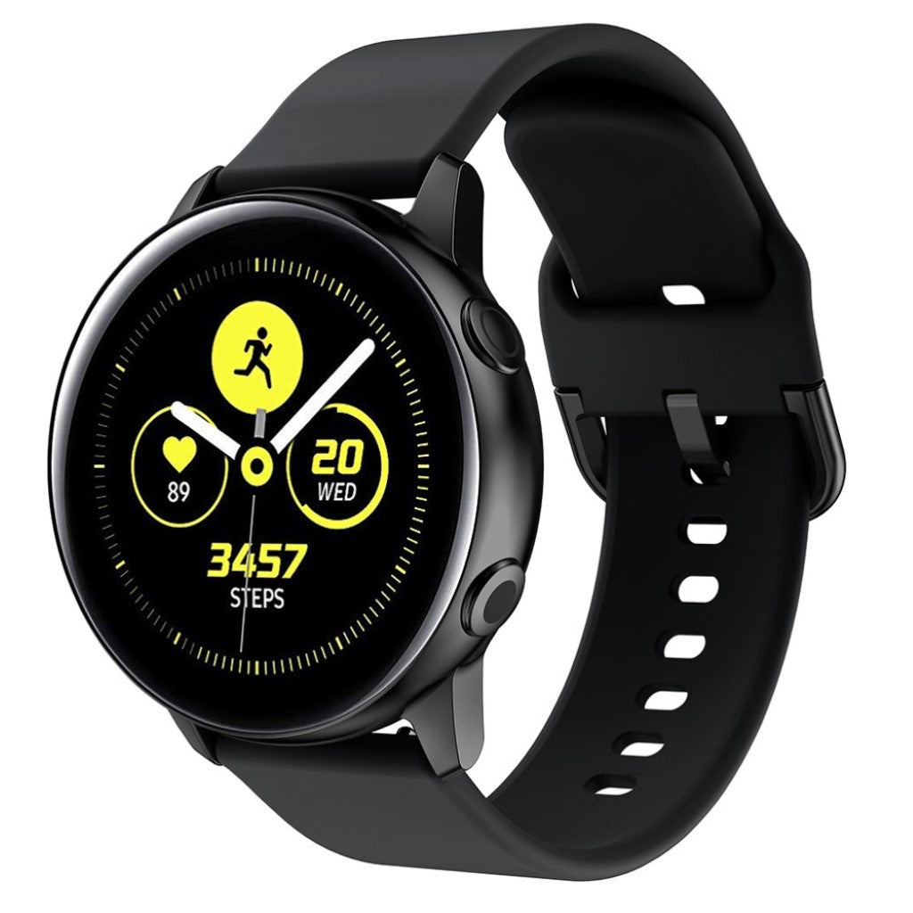 Vildt fed Samsung Galaxy Watch Active Silikone Rem - Sort#serie_1