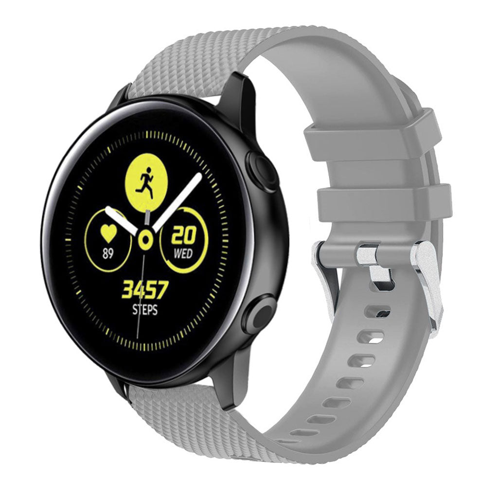 Yndigt Samsung Galaxy Watch Active Silikone Rem - Sølv#serie_5