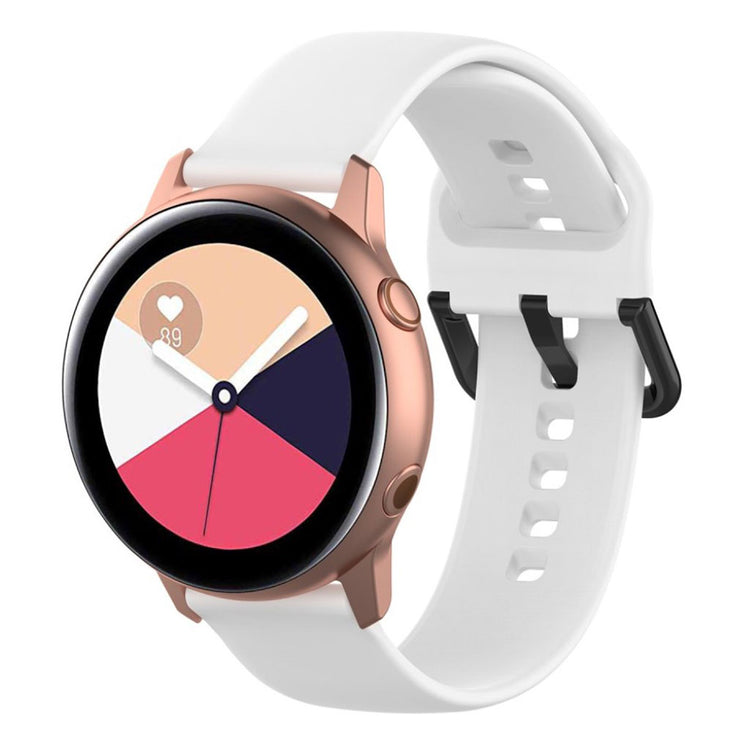 Tidsløst Samsung Galaxy Watch Active Silikone Rem - Hvid#serie_2