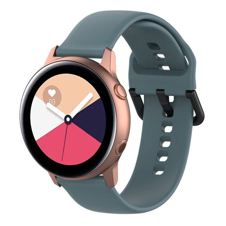 Tidsløst Samsung Galaxy Watch Active Silikone Rem - Sølv#serie_8