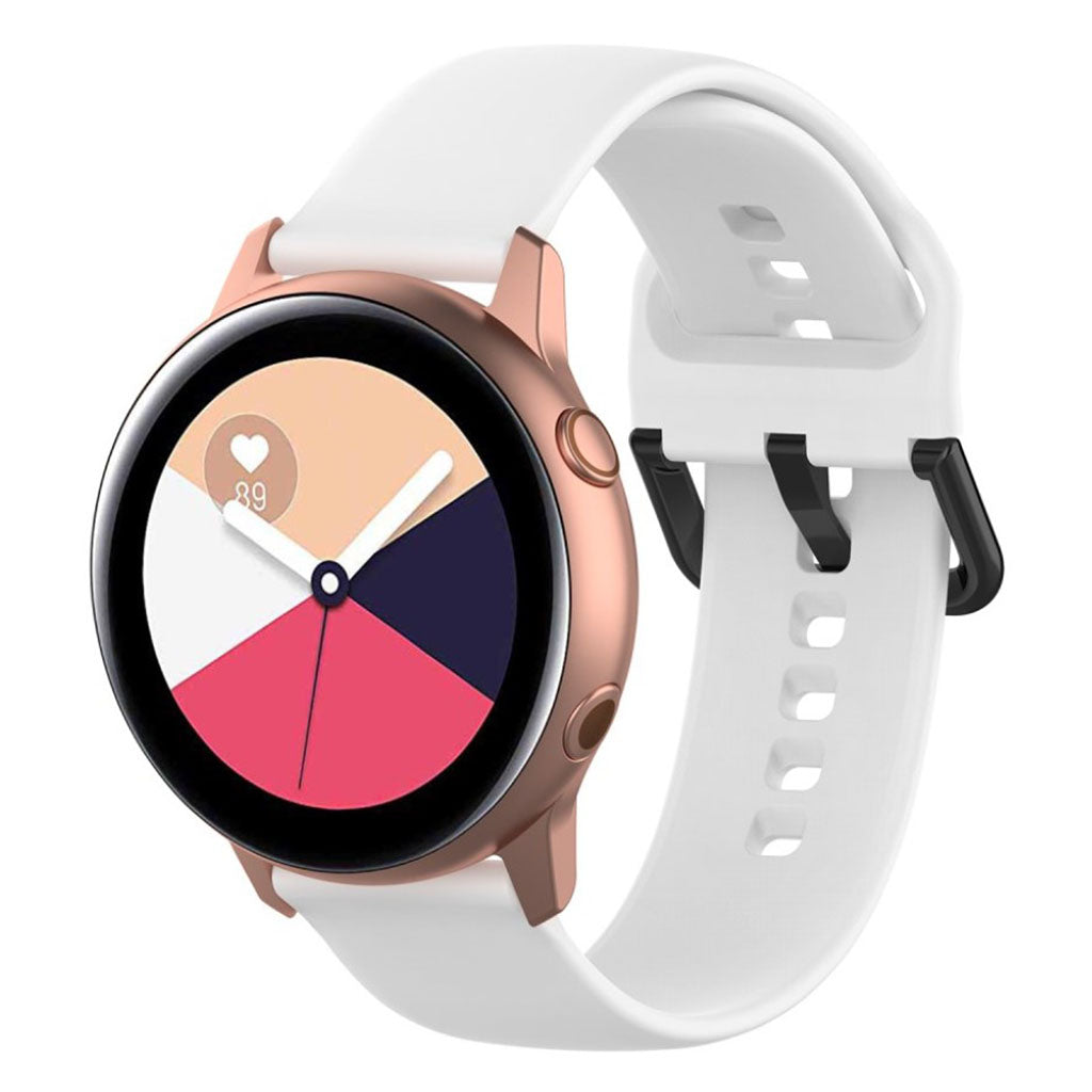 Rigtigt smuk Samsung Galaxy Watch Active Silikone Rem - Hvid#serie_2