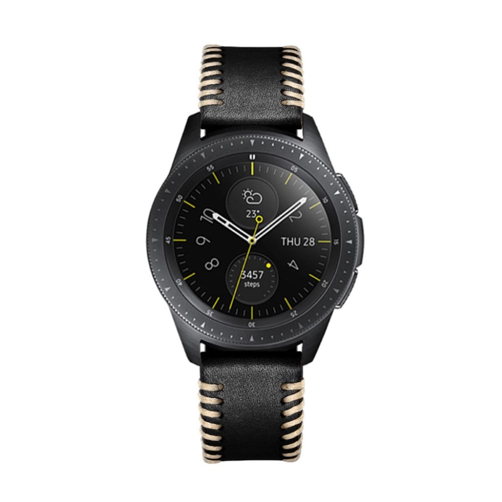 Meget holdbart Samsung Galaxy Watch Active Ægte læder Rem - Sort#serie_1