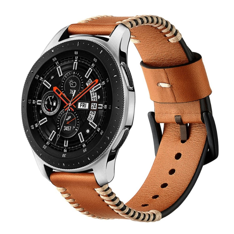 Meget holdbart Samsung Galaxy Watch Active Ægte læder Rem - Brun#serie_2