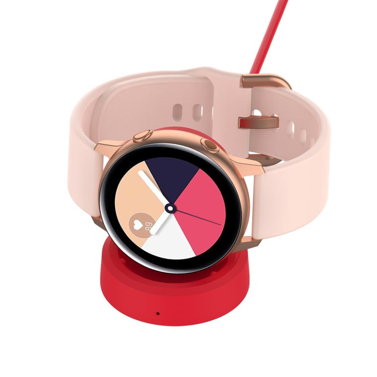 Plastik Samsung Galaxy Watch Active Trådløs   USB Ladestation - Rød#serie_3