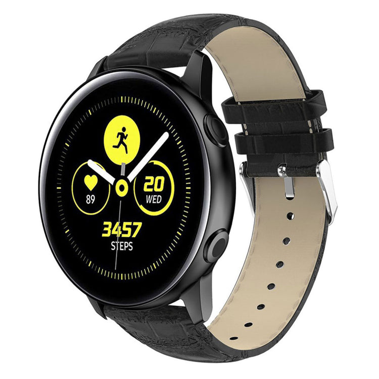 Vildt rart Samsung Galaxy Watch Active Ægte læder Rem - Sort#serie_1