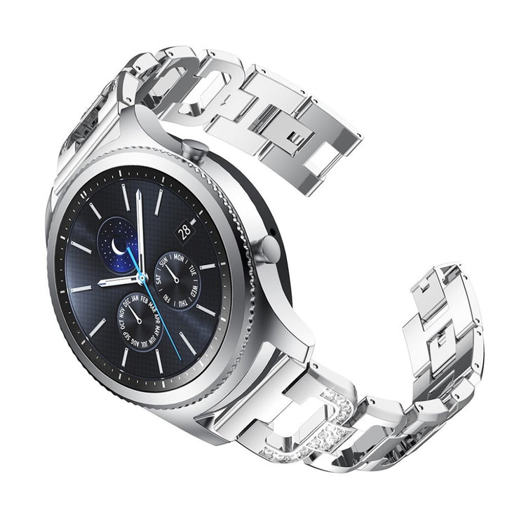 Mega cool Samsung Gear S3 Frontier Metal og Rhinsten Rem - Sølv#serie_2