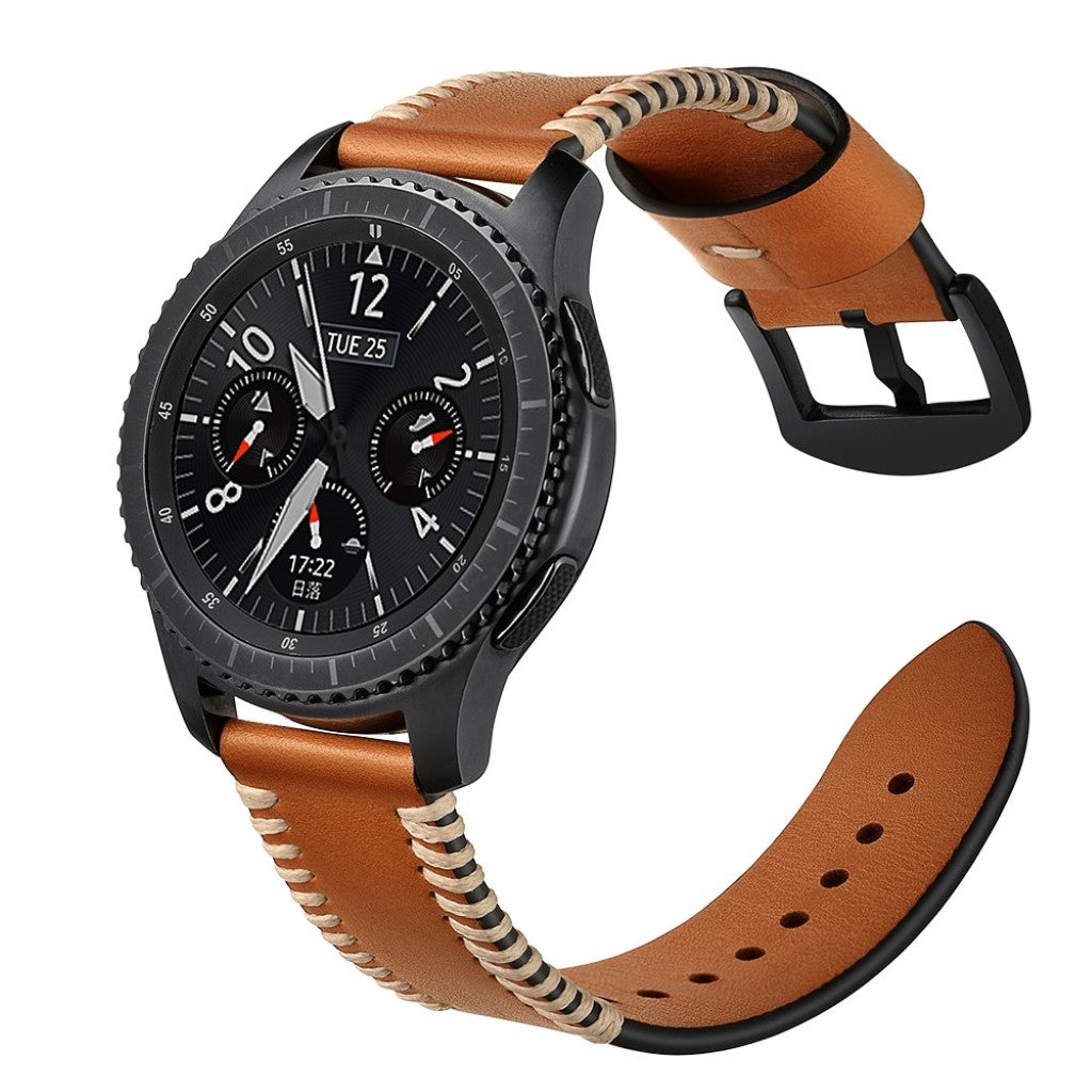 Meget godt Samsung Gear S3 Frontier Ægte læder Rem - Brun#serie_2