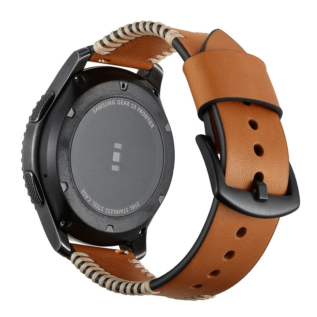 Meget godt Samsung Gear S3 Frontier Ægte læder Rem - Brun#serie_2